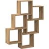 vidaXL Mensola a Muro a Cubo Artigianale 78x15x93 cm Legno Multistrato, mensola a Muro, scaffale a Parete, scaffale pensile, scaffale a Muro