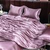 GENPICONG Set di Biancheria da Letto in Seta con Copripiumino, Lenzuolo, Federa, Lenzuolo in Raso di Lusso, Tinta Unita, King Size, Queen Size, Full Size, Twin Size