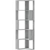 vidaXL Libreria angolare a 5 Livelli Sonoma Grigio Legno Ingegneria, Scaffale a Libri Angolo, Vetrina Angolare Armadio Angolare