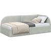 vidaXL Cornice del Letto ad Angolo Grigio Chiaro 80 cm x 200 cm, Divano Letto alla Moda, Struttura Unica, Angolo Resistente, Design Minimalista, Comfort soffice