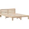 vidaXL Letto in legno massiccio, senza materasso, struttura del letto con testiera, rete a doghe, letto matrimoniale per camera da letto, 120 x 200 cm, in legno di pino