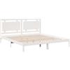 vidaXL Letto in legno massiccio, extra lungo, senza materasso, struttura del letto con rete a doghe, testiera, letto matrimoniale in legno, per camera da letto, bianco, 200 x 220 cm