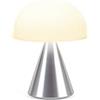 Lexon Mina - Lampada a LED portatile, 24 ore di durata della batteria, 9 colori ambientali con interruttore di pressione, impermeabilità IPX4, ricarica QI o USB-C (Alluminio Lucido)