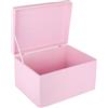 Creative Deco Scatola XXL in Legno Rosa, 40 x 30 x 24 cm | In legno, con coperchio decorabile, senza maniglie, per giocattoli, portaoggetti e regali