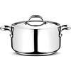 Lagostina Accademia Lagofusion Casseruola Fonda con 2 Maniglie e Coperchio, Acciaio Inossidabile, Argento, 16 cm