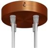 creative cables Kit rosone per lampadario da soffitto (serracavo conico, metallo color rame satinato, Ø 120 mm, 4 fori) - Fissaggio a staffa per lampadari e sospensioni multiple