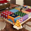 Hixingo Tovaglia Cerata Impermeabile, Tovaglia Plastificata PVC Rettangolare Antimacchia Stile Patchwork Copritavolo Giardino Esterno Proteggi Tavolo per Feste Cucina (Multicolore,120x180cm)
