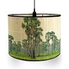 FANSU Paralume rotondo per lampada da tavolo, moderno, motivo animali e piante, facile da montare, per soggiorno, camera da letto, corridoio, sala lettura (foresta)