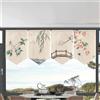 Hiseng 4pcs Tenda da Porta Stile Giapponese Finestra Corta Interna Tende da Cucina per Finestra Tenda da Divisoria per Ristorante Corridoio Decorazione (30x50cm,Pittura a Inchiostro 12)