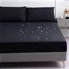 Odot Lenzuolo sotto con Angoli Impermeabile, Tinta Unita Lenzuola Coprimaterasso con Angoli, profondità 30cm, per Letto Singolo Matrimoniale e Una Piazza e Mezza (Nero,180x200x30cm)
