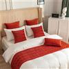 Morbuy Runner Letto Matrimoniale, Corridore Letto, Morbido Confortevole Sciarpa e Federa da Letto, Modern Alberghi Scarf Runner Decorazione (45x240 cm (corridori da Letto Jacquard),Arancia)