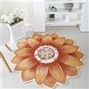Morbuy Tappeto Soggiorno Soffice Morbido Tappeto a Forma di Fiore Antiscivolo Lavabile Tappeti Rotondo Moderni Interno Decorativo per Sedia Girevole Salotto Camera da Letto (80cm,Arancia)