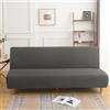 Surwin Copridivano Senza Braccioli 2/3 Posti Tinta Unita Elasticizzato Antimacchia Fodera per Divano Letto Antiscivolo Lavabile Clic Clac Pieghevole Letto Copridivano (Grigio Scuro,160-190cm)