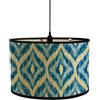 Morbuy Paralume a Tamburo in Bambù Moderno Stampa Geometrica Paralume Sostituibile per E27 Lampada da Tavolo, Lampada da Terra, Lampadario, Lampada Accessorio, Decorazioni Casa (Azzurro)