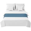 Morbuy Runner Letto Matrimoniale, Corridore Letto, Morbido Sciarpa e Federa da Letto, Tinta Unita Modern Scarf Runner Decorazione per Alberghi Hotel (Grigio Blu,50x210cm)