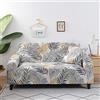 Surwin Copridivano Elasticizzato 1 2 3 4 Posti, Moda Stampa Elastico Universale Copridivani con Braccioli Fodera per Divano Antiscivolo Sofa Protettore (Foglia di Banana,1 posti - 90-140cm)