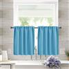 Odot Tenda Corta per Finestra Cucina, Tinta Unita Non Tende da Bistrot Cucina Semitrasparenti, 2 Pezzi Mantovane Corte, per Decorazione Finestre Piccole (Azzurro Cielo,76x92cm)