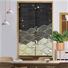 Surwin Noren Giapponese Tenda da Porta, Giapponese Noren Stile Divisorie Lunga Tappezzeria per Finestra Cucina Ristorante Negozio Doorway Decorazione (90x180cm,Onde increspate)