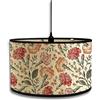 Morbuy Paralume in Bambù Floreale Vintage a Tamburo Diametro 30cm per Lampada da Tavolo, Terra, Lampadario, E27 Accessorio, Decorazioni (Garofano 1)