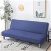 Hixingo Copridivano Senza Braccioli Lavabile, Copridivano 3 Posti Tinta Unita Semplice Antiscivolo, Copri Divano Elasticizzato Fodera per Divano Letto Clic Clac (M:150-190cm,Blu)