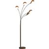 vidaXL Lampada da Terra 5 Bulbi E14 a Risparmio Elegante Luce Alta da Pavimento Piantana Illuminazione Interni in Acciaio Cromato Argento