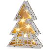 Spetebo Albero di Natale a LED in legno, 30 cm, renne, decorazione da tavolo, illuminazione a batteria, luce bianca calda, luce bianca calda