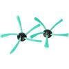vhbw 2X Spazzola Laterale Compatibile con Vorwerk Folletto VR-7, VR7 Robot aspirapolvere - Set spazzole, Nero/Verde