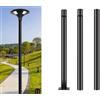 Kovalmax® Palo per lampione stradale supporto da faro ufo staffa in metallo 3 mt nero