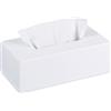 Relaxdays 2X Porta Fazzoletti in bambù, Scatola con Base Scorrevole, per Salviette, HLP 7,5 x 24 x 12 cm, Bianco