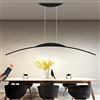 WERSVG Lampada a Sospensione a LED Dimmerabile Lampada da Tavolo da pranzo Moderna con Telecomando con Design ad arco Lampadario Regolabile in altezza per Sala da Pranzo Soggiorno Cucina (120cm，56W, Nero)