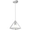 iDEGU Lampadario a Sospensione Moderno a Forma di Triangolo Stile Geometrico E27 Lampada da Soffitto Vintage in Metallo Retrò Lampada a Sospensione per Camera da Letto, Soggiorno, Cafè - 25cm, Bianco