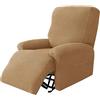 WJHDWYD Elastico 4-Pezzo Copripoltrona Relax Reclinabile 1 Posto, Morbido Jacquard Tessuto Copripoltrona Relax Reclinabile Elettrica Con Tasche(Cachi,1 posto)