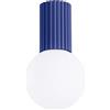 SOLLUX lighting Lampada da Soffitto - Lampadario in Alluminio e Vetro -1 Paralume - Lampadina LED - Ultramarino Halo