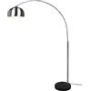 meineWunschleuchte Grande lampada ad arco in argento opaco con base in marmo nero, altezza 200 cm