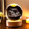 SHENGBEIDZ Sfera Di Cristallo Personalizzata Con Foto Ecografica In Vetro B Con Base Luminosa A LED, Foto In Cristallo 3D, Cornici Personalizzate For Foto Ecografiche(6cm Warm Light)