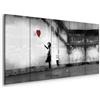 murando Quadro Banksy 225x90 cm 5 pezzi Stampa su tela XXL Immagini quadri grandi moderni Murale Fotografia Grafica Decorazione soggiorno da parete Street Art Urban Murale