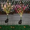 Ulalaza 2PCS luci solari da giardino cambia colore multicolore 28 LED palo di fiori luce decorativa paesaggio prato luci esterne rosa e rosso lunghezza 90 * 60 * 400 mm / 4 * 3 * 16 pollici