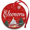 Corredino Neonato Pallina di Natale Personalizzata con Nome, Decorazione Natalizia 100% Italiana, Rosso, 10 cm (Rosso, Eleonora)