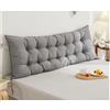 Hoowarm Cuscino Schienale Letto E Divano, Cuscino da lettura per letto Schienale, Cuscino Per Testiera Singolo/Matrimoniale,Premium Imbottito Cuscini Testata letto, Cuscino da Parete(A,180x50x10cm)