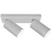 Planetitaly Plafoniera Rettangolare con 2 Faretti GU10 Orientabili 16W per Soffitto e Parete in Alluminio Bianco (6000K)