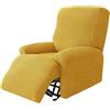 WJHDWYD Elastico 4-Pezzo Copripoltrona Relax Reclinabile 1 Posto, Morbido Jacquard Tessuto Copripoltrona Relax Reclinabile Elettrica Con Tasche(Giallo,1 posto)