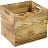 Kistenkolli Altes Land Cassetta di legno per vino, frutta, dimensioni 33 x 37,5 x 32,5 cm, adatta per tutti i ripiani Kallax e scaffale Expidit (GEFLAMMT)