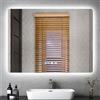 Sararoom 80 × 60 cm Specchio Bagno con Luce, Specchi da parete per bagno con orologio, Anti-Fog, Dimmerabile, 3 Colori di Luci, Memoria, IP44 Specchio con luci retroilluminate, HD Vetro Temperato