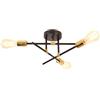 TOKTOP Lampadario a Sospensione Industriale, Plafoniera Vintage 3 Luci Apparecchio Nero Ottone, E27 Metallo Illuminazione a Soffitto Per Camera Da Letto Cucina Soggiorno Corridoio