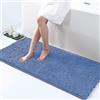IlGruppone Tappeto da Bagno Microfibra Super Soffice Lavabile in Lavatrice Antiscivolo Assorbente Lavaggio Rapido Super Morbido Bagno Doccia Camera Letto - LightBlue - 60x120 cm