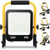 Randaco Faretto LED da Cantiere, 100W 10000LM Luce da Costruzione Portatile, 6000K Bianca Freddo Faretto LED da Esterno con staffa pieghevole Impermeabile IP66 (3M Cavo con Spina)