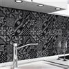 danario Rivestimento Paraschizzi Cucina Adesivo da Parete I Effetto Opaco I Spesso e Rigido I Ignifugo e Resistente all'Acqua I 0,40 mm I Tessere Mosaico Scure - 60 cm x 80 cm