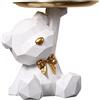 Starnearby Statua Orso Geometrico con Vassoio, Svuotatasche da Ingresso Design, Vassoio Portachiavi Ingresso, Ciotola per Chiavi, Statuetta con Vassoi Figurina Orso, Scultura Portaoggetti