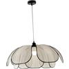 Sharplace Lampadario a Sospensione con Paralume Artigianale in Tessuto E Corda Struttura Robusta in Metallo Stile Boho Floreale Portalampada E27 Adatt, diametro 60 cm