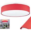 hofstein Plafoniera Foggia di HOFSTEIN, in metallo/tessuto/plastica in nichel opaco/rosso/bianco, design moderno (Ø 60 cm), E27, sala da pranzo, soggiorno, camera da letto, cucina, corridoio